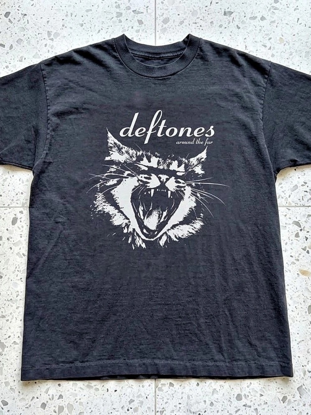 Deftones Around the Fur Cat Graphic T-Shirt in Black